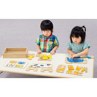 マスセット どうぶつ平面＆立体パズル 知育玩具 40083 1セット