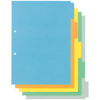 全面ラミネートカラーインデックス2穴 A4タテ 5山 10組 　1袋（10組入）アスクル  オリジナル（わけあり品）