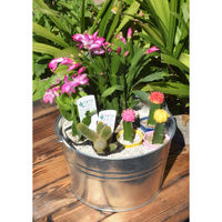 三和金属 カラーワイドバケツ7型(トタン花柄)12個入 KWB-7 1ケース(12個)（直送品）