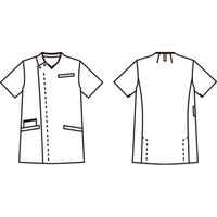 住商モンブラン スクラブ メンズ 半袖 白/バーガンディ 72-1348 1枚　スクラブ（直送品）