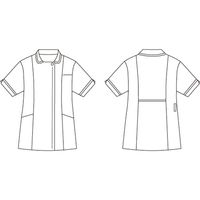 住商モンブラン ナースジャケット 半袖 バイオレット/バイオレット LW811-66 1枚　白衣（直送品）