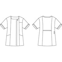 住商モンブラン ナースジャケット 半袖 オフホワイト/バイオレット LW812-16 1枚　白衣（直送品）