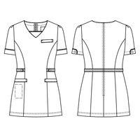 ナガイレーベン チュニック ネイビー+バーガンディ LL LH-6312 1枚　白衣