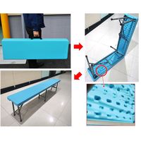 結一産業 折りたたみベンチ ミントブルー 307763 1台