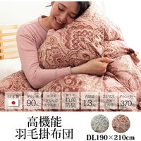 イケヒコ 羽毛掛布団 ローゼ ダブルロング 1900×2100mm ブルー 1202471042402 1枚（直送品）