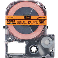 テプラ TEPRA PROテープ スタンダード 幅12mm 蛍光 オレンジラベル(黒文字) SK12D 1個 キングジム（わけあり品）
