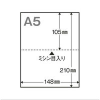 アスクル領収証用紙 A5ミシン目入 白色 無地 1箱（500枚入）  オリジナル（わけあり品）