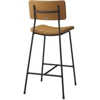 【軒先渡し】オリバー カウンターチェア ハイチェア アンティーク調ビニールレザー ライトブラウン 1脚（直送品）