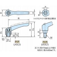 イマオコーポレーション クランプレバー(オネジ) FKR FKR6ー40ーBR 1個（直送品）