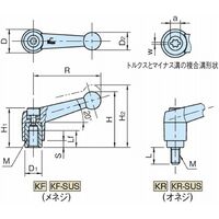 イマオコーポレーション クランプレバー(オネジ) KR KR6ー10ーSUS 1個（直送品）