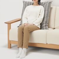 無印良品 綿洗いざらし大判クッション ７５×７５ｃｍ グレーストライプ  良品計画