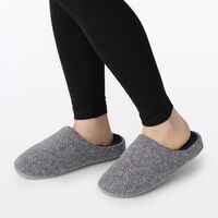 無印良品 ウール混ネップ入り　履き心地しっかりスリッパ Ｌ ２５～２７．５ｃｍ用 ネイビー  良品計画