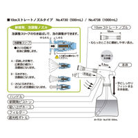 FURUPLA(フルプラ) ダイヤスプレー マーベラス泡用 500ml 10cmストレートノズル ライトブルー No.4730-22 1本（直送品）