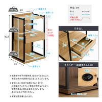 ホームテイスト ヴィンテージ調 調節可能引き出し付きランドセルワゴン 幅450×奥行350×高さ805mm ウォールナット 1台（直送品）