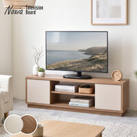 【軒先渡し】B.Bファニシング Noxia スライドドア テレビボード 幅1200×奥行300×高さ390mm ウォッシュホワイト 1台（直送品）