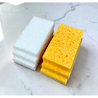 日本インソール工業 セルロース台所スポンジ6個組 ホワイト&ベージュ キッチン 食器洗い 84272 1セット(6個組)（直送品）