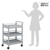 アズワン モバイルストレージカート(ガード枠・ハンドル付き) 3段 705×444×885 3-6496-04-86 1個（直送品）
