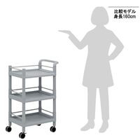 アズワン モバイルストレージカート 3段 598×370×905mm(ガード枠・ハンドル付) 3-6497-06-86 1個（直送品）