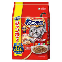 ねこ元気 お魚とお肉ミックスまぐろ・白身魚・チキン・緑黄色野菜入り 3.5kg 4袋 キャットフード