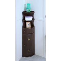 タック クローバー柄のトイレラック コーナータイプ ブラウン TAN-121(BR) 1台（直送品）
