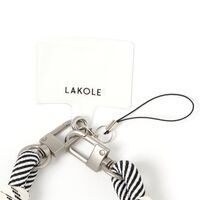 ダブルコードハンドストラップ スマホストラップホルダー ブラック LAKOLE/ラコレ