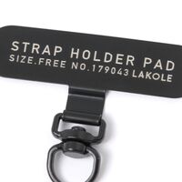 ステンレスフォンタブ360° スマホストラップホルダーパッド ブラック LAKOLE/ラコレ