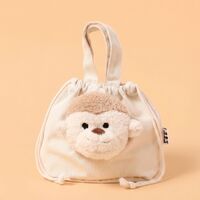 （らこれキッズ） アニマルキンチャクバッグ 巾着 モカ LAKOLE/ラコレ