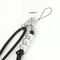 シルバービーズマルチストラップ ストラップホルダー ブラック LAKOLE/ラコレ