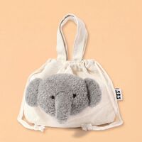 （らこれキッズ） アニマルキンチャクバッグ 巾着 グレー LAKOLE/ラコレ