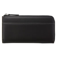 ライフアパレル 牛革小銭スッキリ長財布 ブラック さいふ ファスナー 多収納 カード 小銭 76375 1個（直送品）