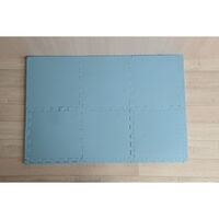 ユノックス ジョイントマット 厚さ約2.0cm 約30cm 6枚set フチ付き ブルー 557182 1個（直送品）