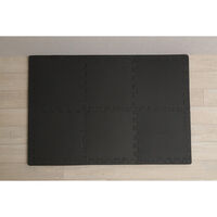 ユノックス ジョイントマット 厚さ約2.0cm 約30cm 6枚set フチ付き ブラック 557191 1個（直送品）