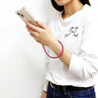 パラデック スマホストラップ カテバ スマホ充電ストラップ ハンドタイプ 30cm ダークピンク 558565 1個（直送品）