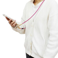 パラデック スマホストラップ カテバ スマホ充電ストラップ ショルダータイプ 130cm ダークピンク 558570 1個（直送品）