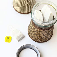 TOSSDICE MESH COVERED KITCHEN CONTAINERS -CANISTER M ブラウン 558636 1個（直送品）