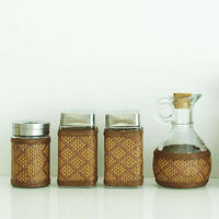MESH COVERED KITCHEN CONTAINERS -SALT&PEPPER BOTTLE SET ブラウン 558641 1個（直送品）
