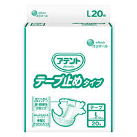 アテント 大人用おむつ テープ止めタイプ 4回吸収 Lサイズ 1セット（80枚入:20枚入×4パック）エリエール 大王製紙 業務用