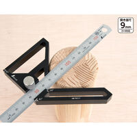 シンワ測定 直尺用センターガイドスコヤ15cm用ブラック 3113852 1個（直送品）