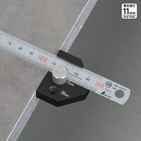 シンワ測定 直尺用ストッパー厚型15・30cm用ブラック 3113856 1個（直送品）