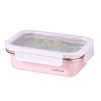 LIV PLUS ロック＆ロック 保存容器 600ml ピンク 電子レンジ可 LST513PIK 1個