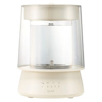 QUADS ハイパワーガラススチーム加湿器 GLASS(グラス)2.6L アイボリー QS649IV 1台（直送品）
