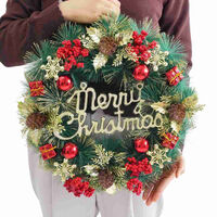 ストア・エキスプレス 【直径40cm】クリスマスナチュラルリース レッド 8725-2916 1個 58-45-2-1（直送品）