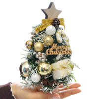 ストア・エキスプレス ウッドベース 卓上ナチュラルミニツリー 高さ20cm ゴールドリボン 8730-6132 1個 58-42-2-4（直送品）
