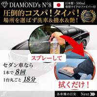 三喜工業 水のいらないカーシャンプー DIAMONDS No.8 マイクロファイバー付き 4560162566517 1セット（直送品）