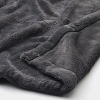 無印良品 再生ポリエステル　あたたかファイバー厚手毛布 Ｄ １８０×２００ｃｍ ダークグレー  良品計画