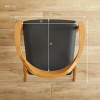 LIBRE ダイニングチェア ロジャー4 A型 オークフレーム /座面PVCーブラック 482697 1個（直送品）