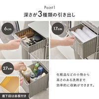【軒先渡し】萩原 ランドリーチェスト 幅250mm×奥行400mm×高さ850mm ナチュラル 1台（直送品）