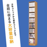 【軒先渡し】萩原 ブックシェルフ 幅300mm×奥行285mm×高さ1880mm ライトブラウン １台（直送品）