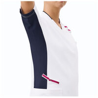 KAZEN スクラブジャケット半袖(男女兼用)サックス×シルバー 999-21 3L 1枚（直送品）