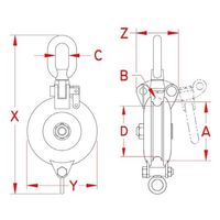 エスコ 158mm [ロープ用]リング付ベアリング滑車(SUS製) EA987SR-47 1個（直送品）
